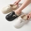 Women's Waterproof Non-Slip Fleece-Lined Cotton Slippers for Indoor/Outdoor Use