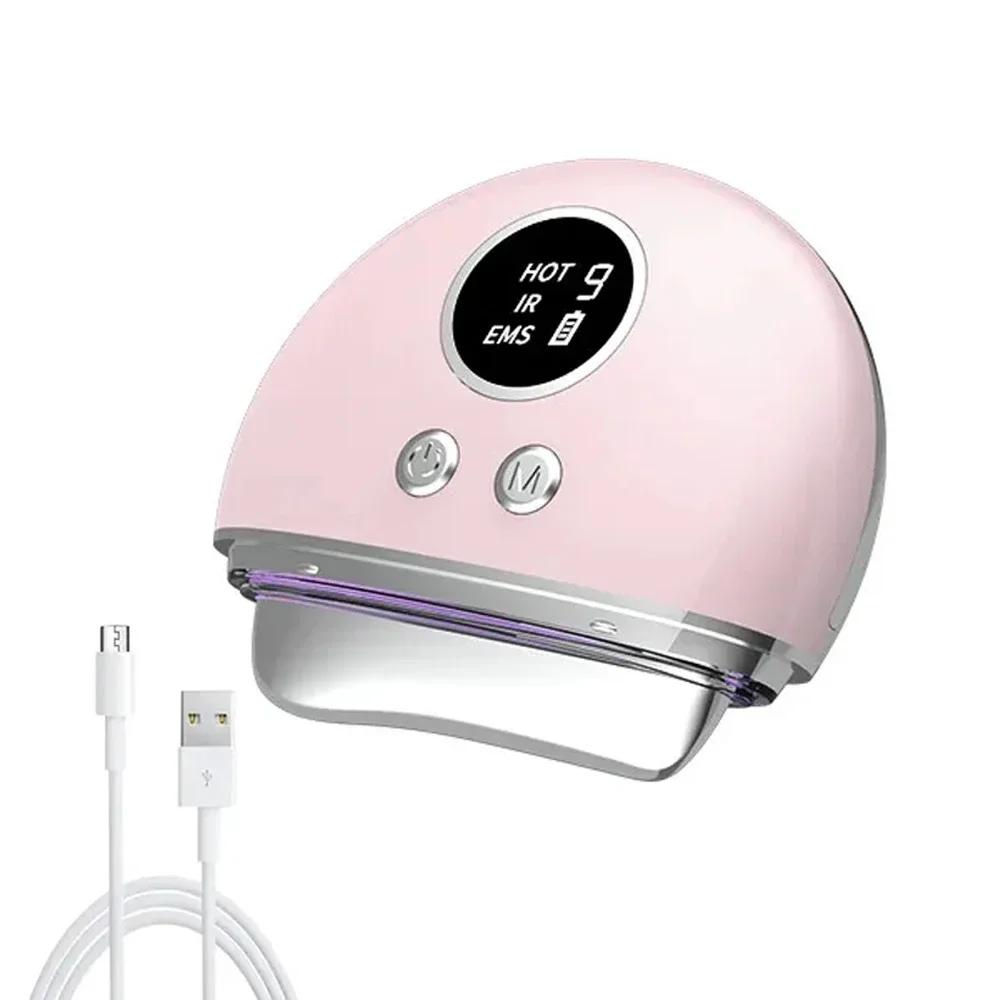 EMS Electric Guasha Massager 4 In1 LED Face Lifting Remove Edema Firming Skin Clod Heat Body Scraping Therapy Skincare Beauty