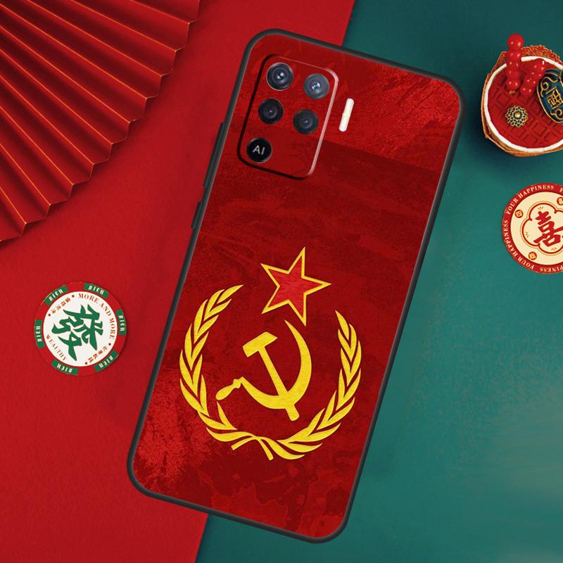 Red Soviet Union USSR Flag Case For Oppo A76 A16 A96 A17 A60 A40 A80 A98 A58 A78 A18 A38 A57 A74 A54 A94 A15 A5 A6 Pro