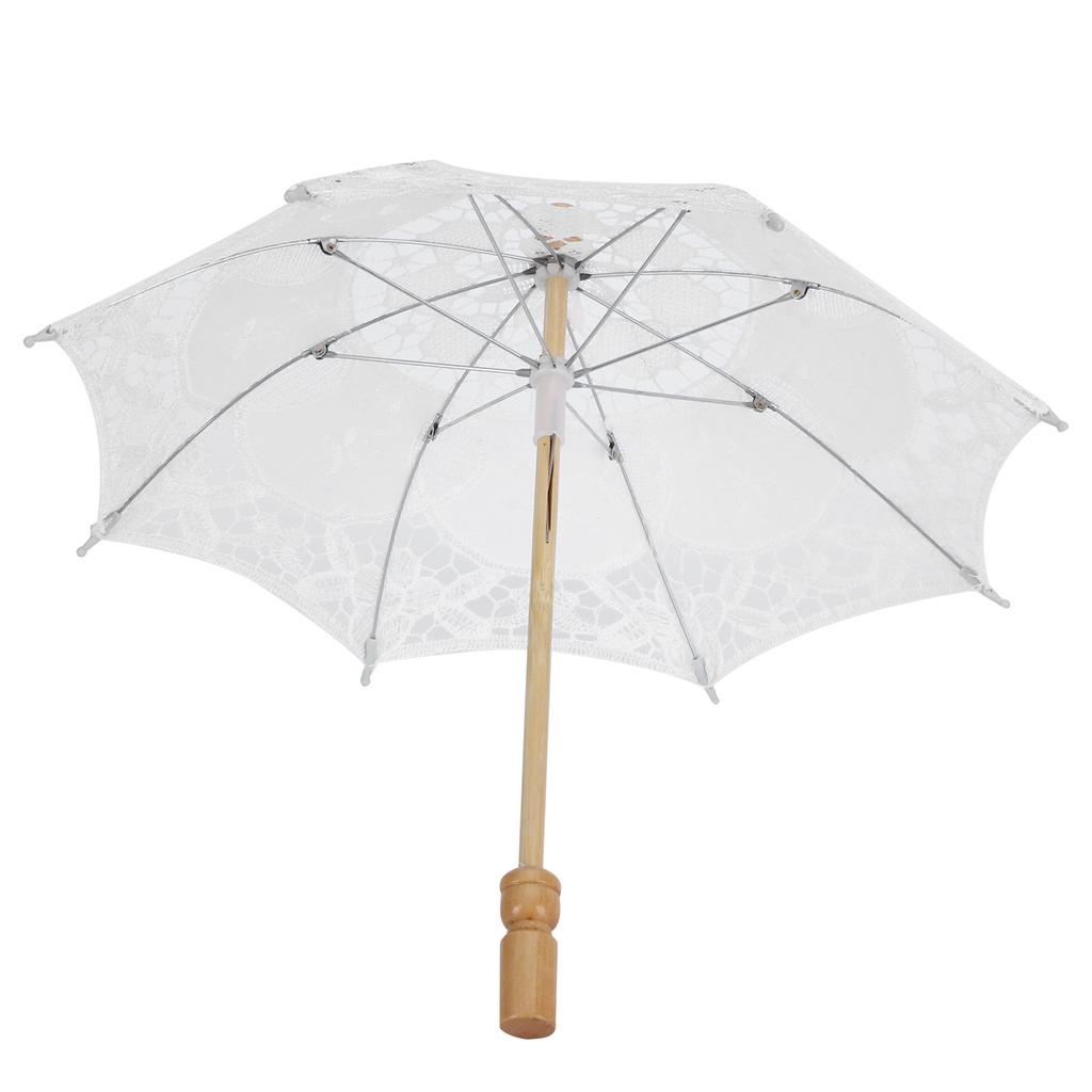 Lace Umbrella Wedding Bridal Parasol Umbrella for Photography Props Wedding SuppliesS White