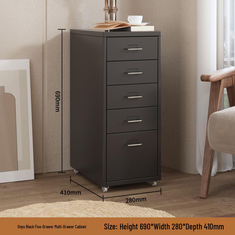 Haiermer Dopamine Metal Multi-Layer Storage Cabinet for Bedside or Under-Table Use