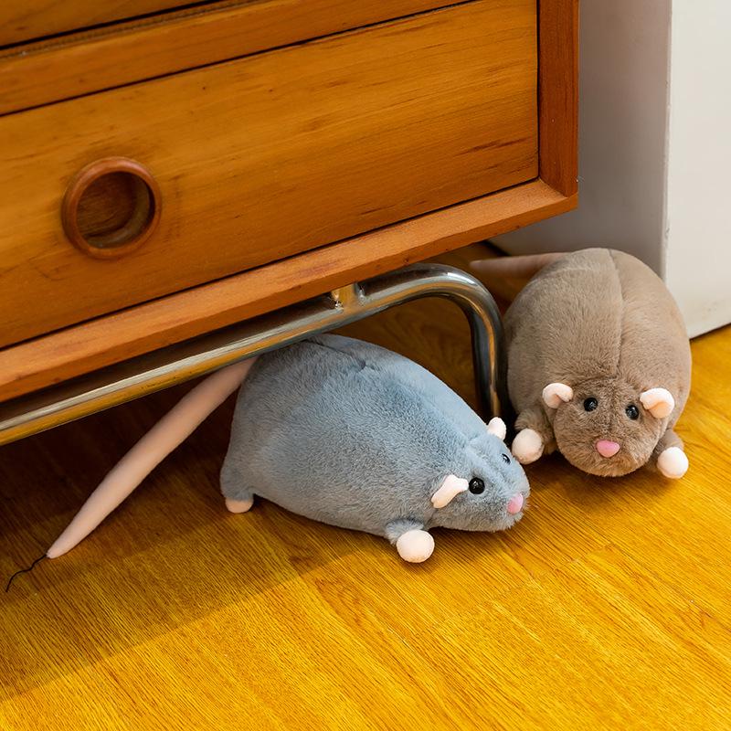 Gray Fancy Rat Plush Doll - Cute Simulation Stuffed Toy & Sleeping Pillow Gift