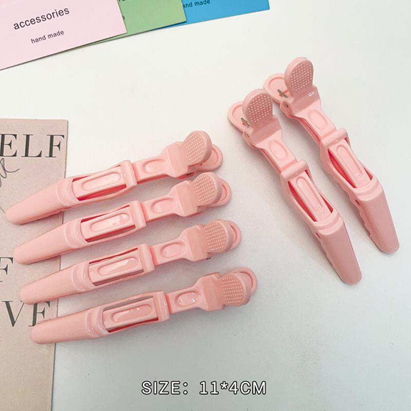

6 шт. красочные заколки для волос из кожи аллигатора, зажимы для парикмахерских, профессиональные заколки для волос для салонов, заколки для волос в виде крокодила, аксессуары для парикмахерских волос светло-розовый