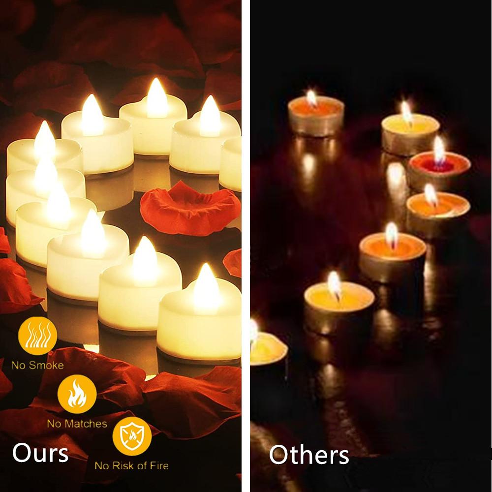 Heart Shaped Candles Led Lights Fake Heart Candles Romantic LED Tealight Flameless Candle for Valentine's Day Party Wedding Nigh