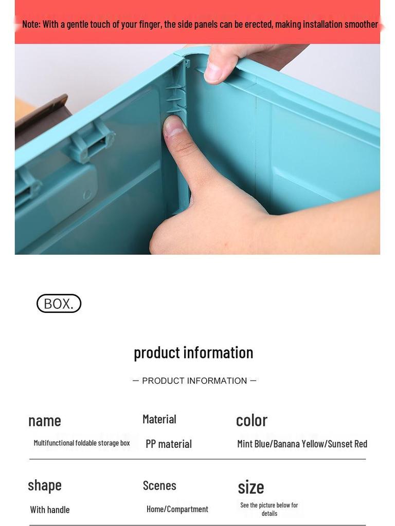 Nordic Style Foldable Plastic Storage Box for Clothes, Toys, and Books