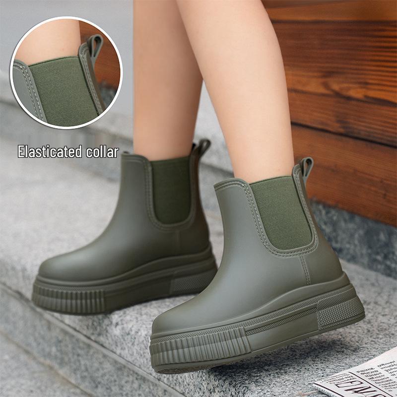 2025 Women's Japanese Style Non-slip Waterproof Short Rain Boots - Fashionable Outdoor Wear for Ladies