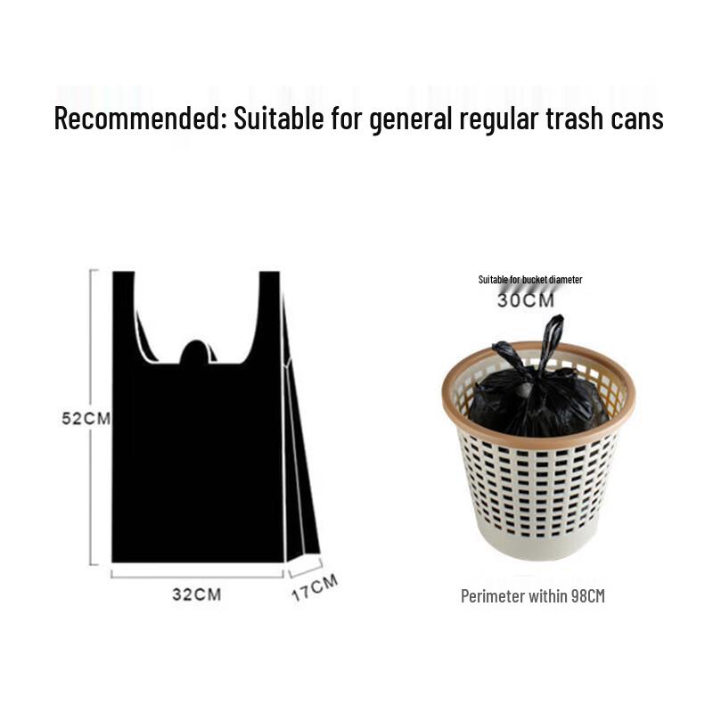 Changbaosen Black T-Shirt Style Thickened Garbage Bags