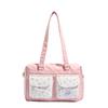 Pink floral new shoulder bag summer large capacity out versatile trend cute commuter bag