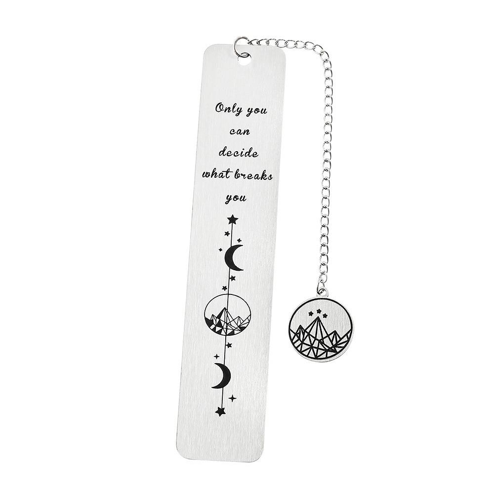Stainless Steel Acotar Bookmark Text Design Inspirational Bookmark New Moon Mountains Bookmark