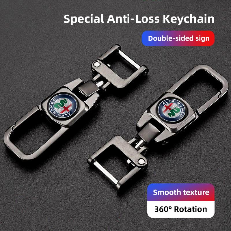 Car Alfa Romeo Logo Keychain Men's Anti Loss Keyring Key Buckle Valve cap For Alfa Romeo 4C 159 Spider Giulia Giulietta 156 Tona wzvc44