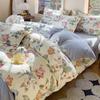 Home Warm Thickened Polished Four-piece Set Cashmere Bed Sheet Quilt Cover Dormitory Three-piece Set Bedding