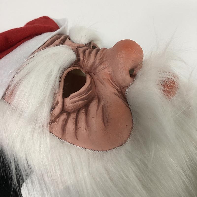 Maschera in Lattice di Babbo Natale con Barba Bianca e Cappello di Natale