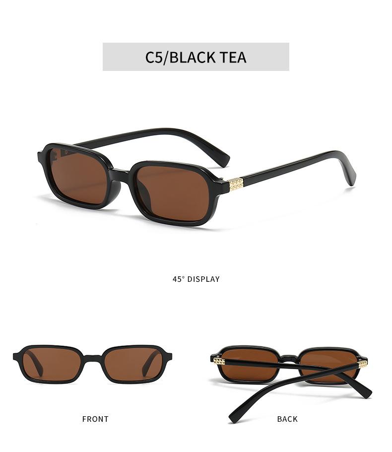 New Vintage Sunglasses Men Women Trendy Eyewear High Quality Rectangle Sun Glasses UV400 Shades Eyepiece Small Square Glasses