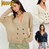 Women's Fashion Casual Solid Color Print Autumn Winter Long Sleeve Loose Sweaters