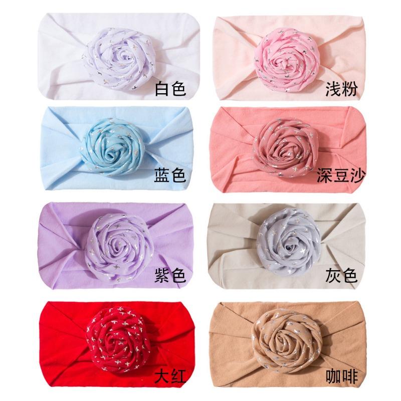 New baby nylon headscarf cute solid color baby fontanelle elastic headband comfortable children's hair accessories