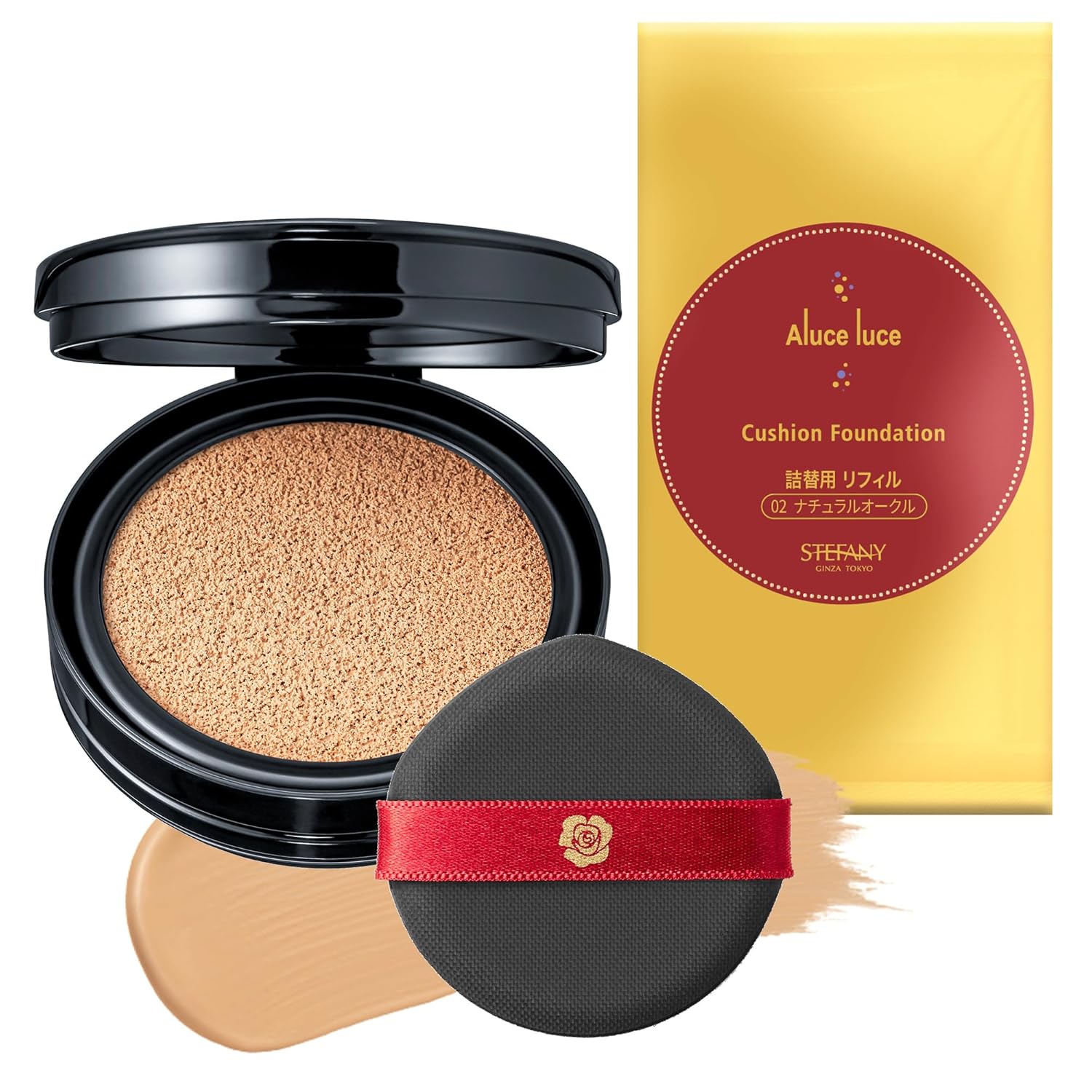Aluce Luce Plus Cushion Foundation Main Unit Puff / 30s 40s 50s 60s Coverage Moisturizing Serum Ingredients Ginza Stephanie Cosmetics (Refill Natural