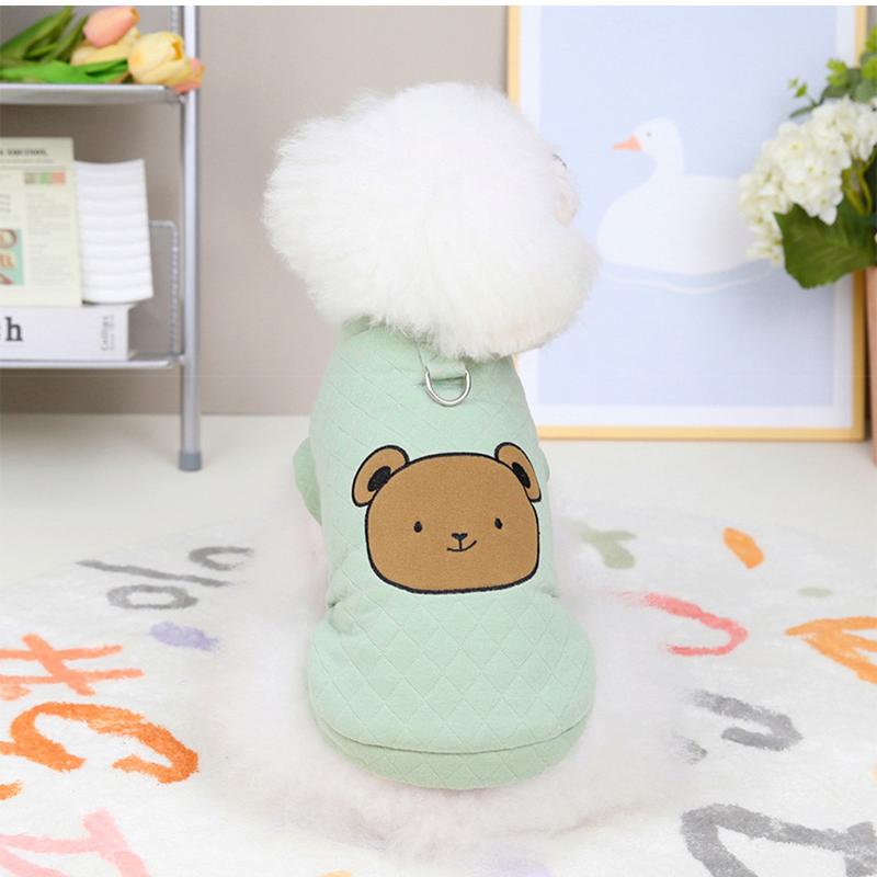 Winter Warm Dog Coat Soft Thick Cotton Dog Jacket for Small Medium Dogs Cute Bear Pattern Puppy Vest Yorkie Chihuahua Clothing