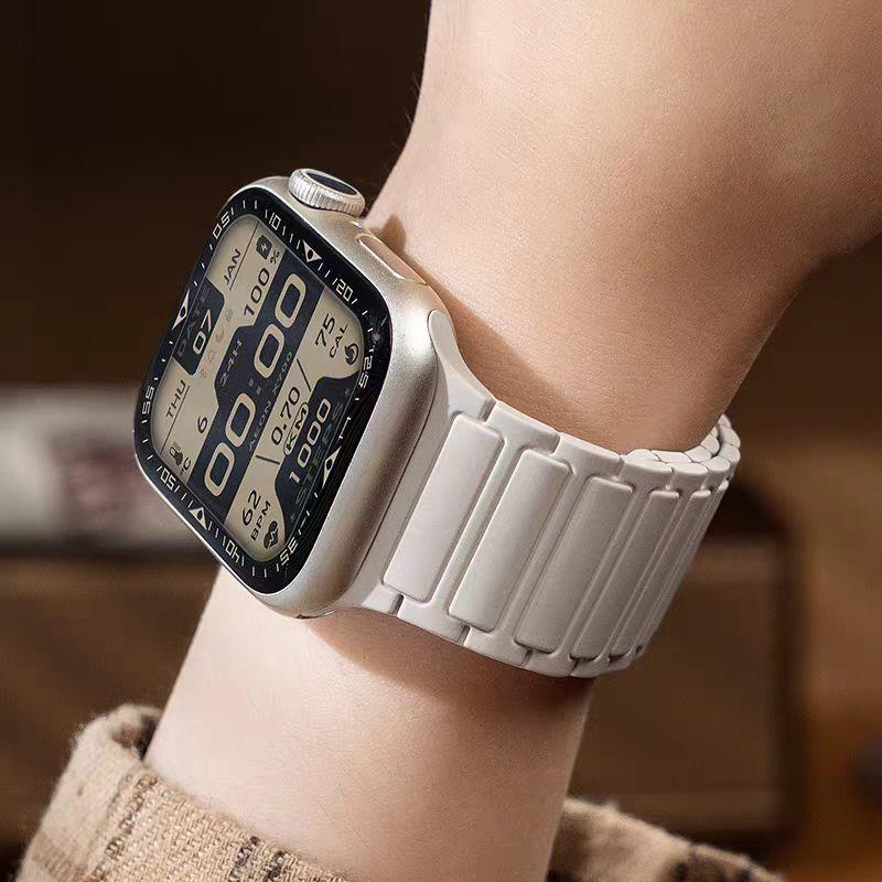 Compatible Silicone Magnetic Strap for Apple Watch Series 8/9 & S10