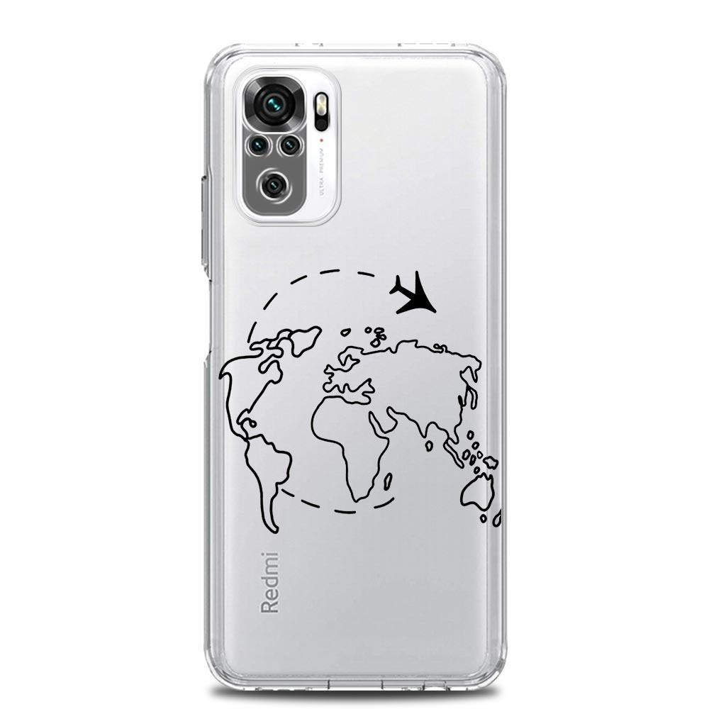 Fashion Planes World Map Travel Phone Case For Xiaomi Redmi Note 12 5G 9S 9 8 10 11 Pro Plus 4G 9T 8T 10C 9C 9A 7 Clear Cover