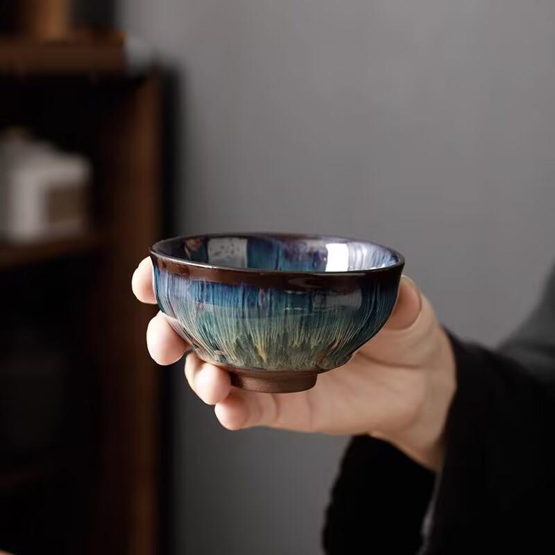 Yaobian Brushed Bundle Teacup Ceramic Master Cup Kiln Change Single Cup Household Tea Set Tea Cup Personal Special Tea Cup