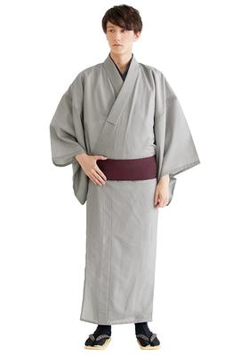Japanese Washable Single Silver [KYOETSU] Kimono, Men's, Summer, Men's, Clothes, Kimono, Clothes, Black, Green, Koma-ro (3L, Rat)