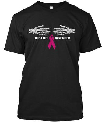 Borstkankerbewustzijn Cop A Feel T-shirt Gemaakt in de VS Maat S tot 5XL