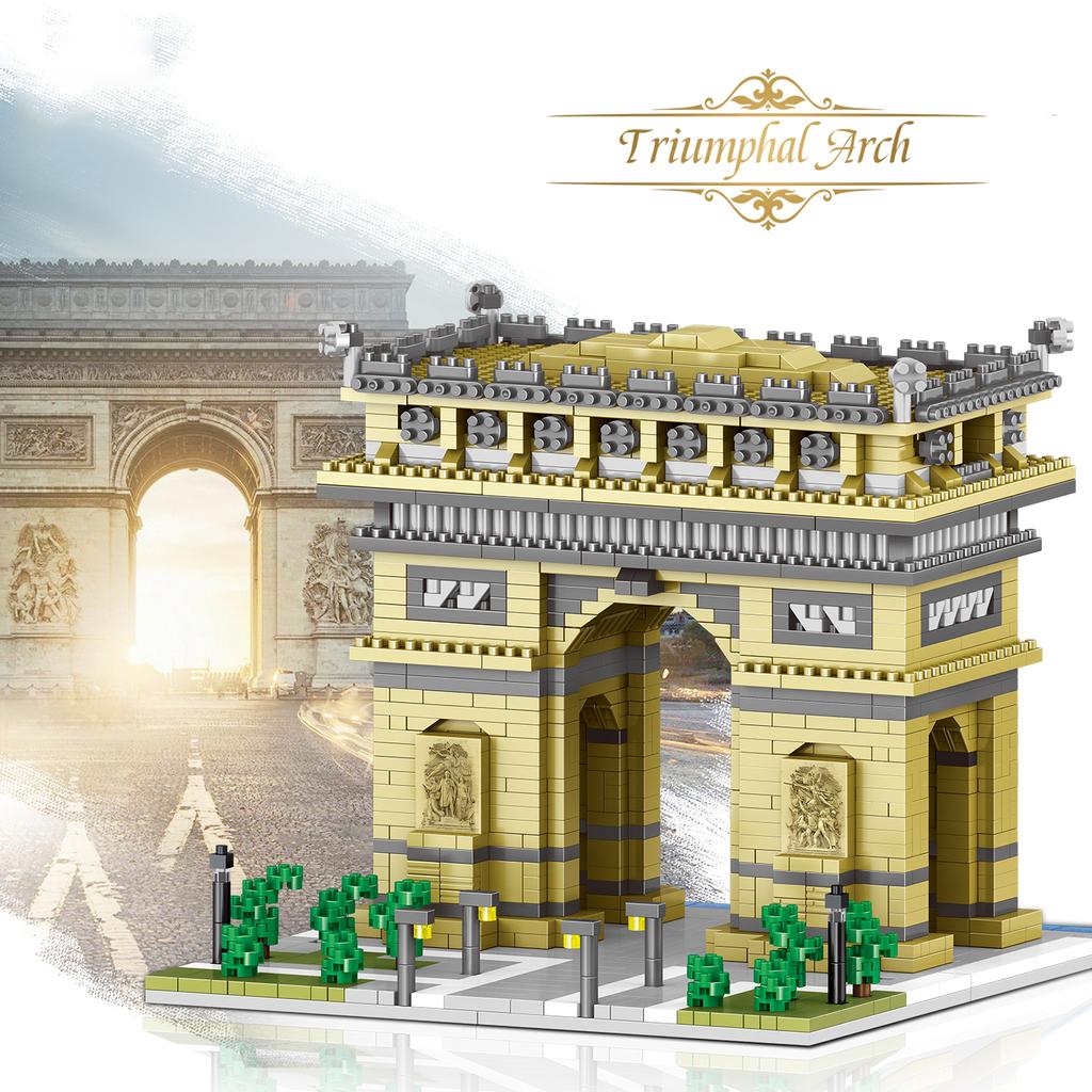 KNEW BUILT Arc Triomphe Micro Mini Building Blocks for Adult Architecture Toys Euro Famous Construction Bricks Kids Gift