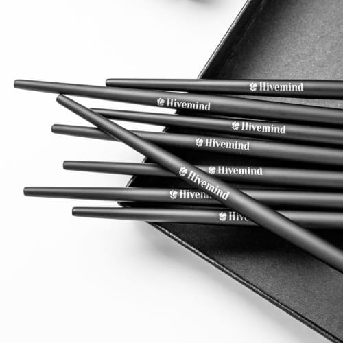 Hive Mind Chopsticks, Set of 5, 21.8cm, Stainless Steel, Non-Slip, Perfect as a Gift or Present (Black/Silver)
