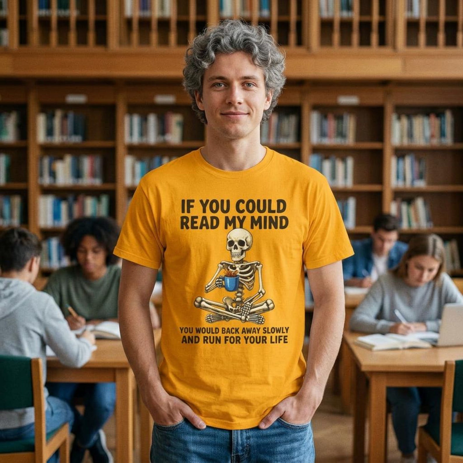 T-shirts | Funny manipulation skull coffee t-shirt L