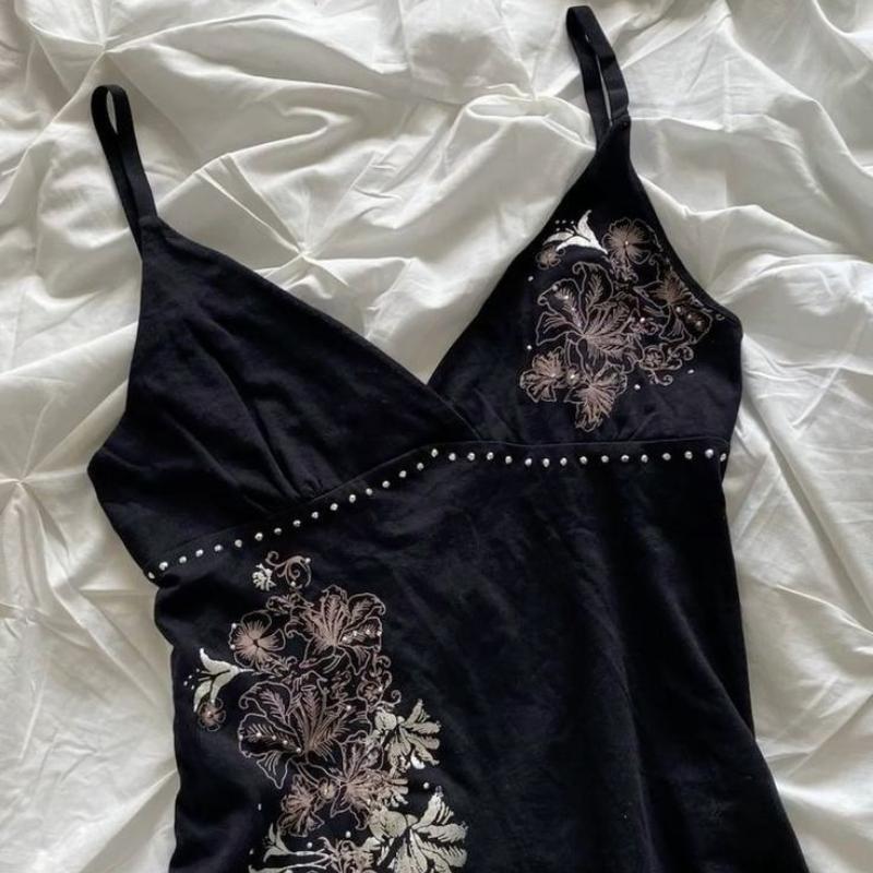 Europäisches und amerikanisches Sommer-Blumendruck V-Ausschnitt Slim Fit rückenfreies Oberteil