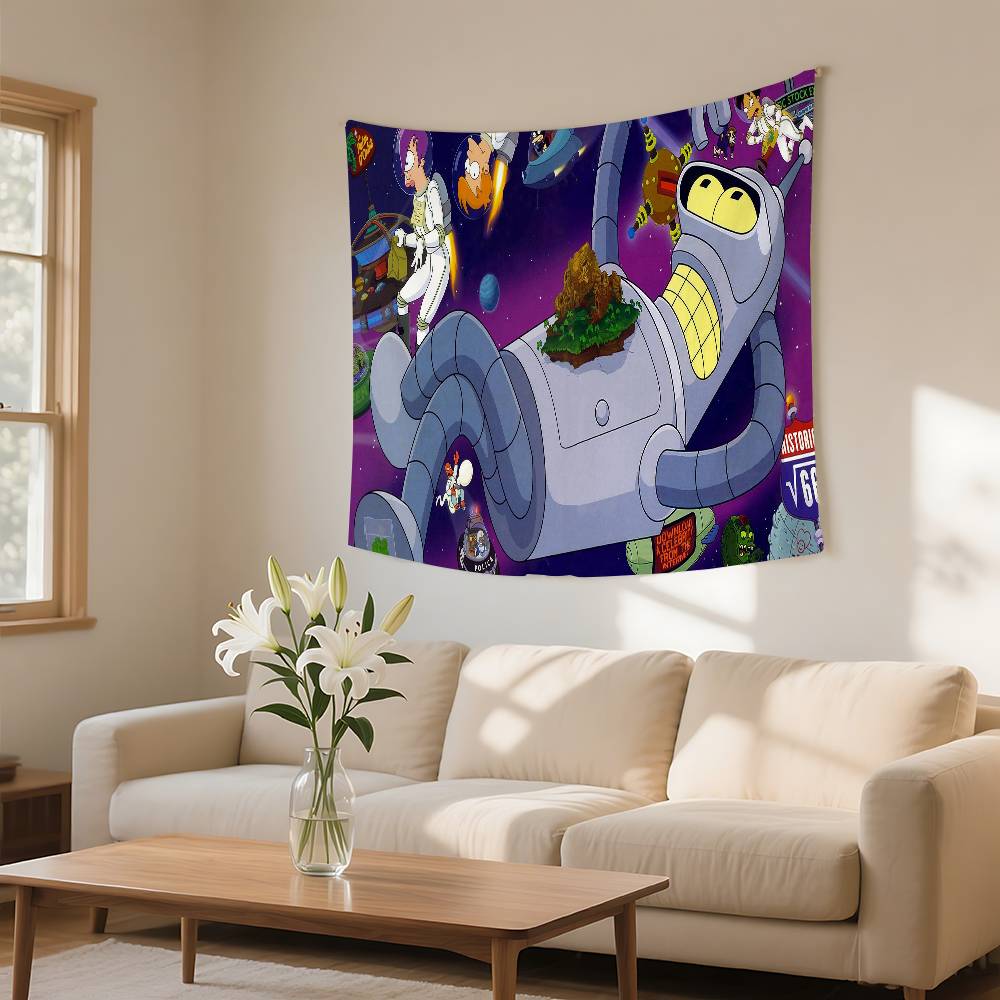 FFuturamas Tapestry Wall Hanging Tapestry Art Deco Blanket Curtain Hanging At Home Bedroom Living Room Decor