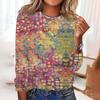 2025 Top 3D Floral Printed Women's Round Neck Long Sleeve T-shirt