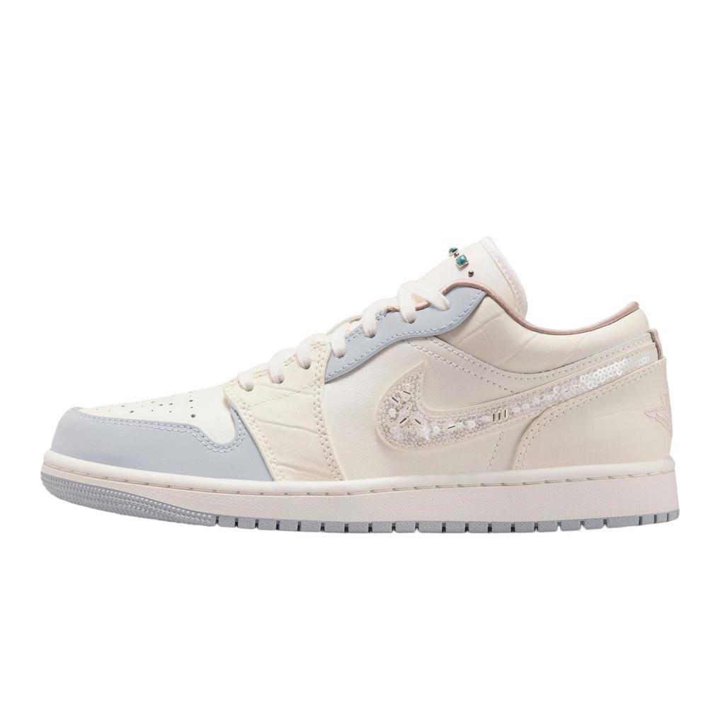 Jordan Air Jordan 1 Vintage Basketball Shoes Unisex Low top Beige/White/Silver/Purple IH7323-100(Team1189-)