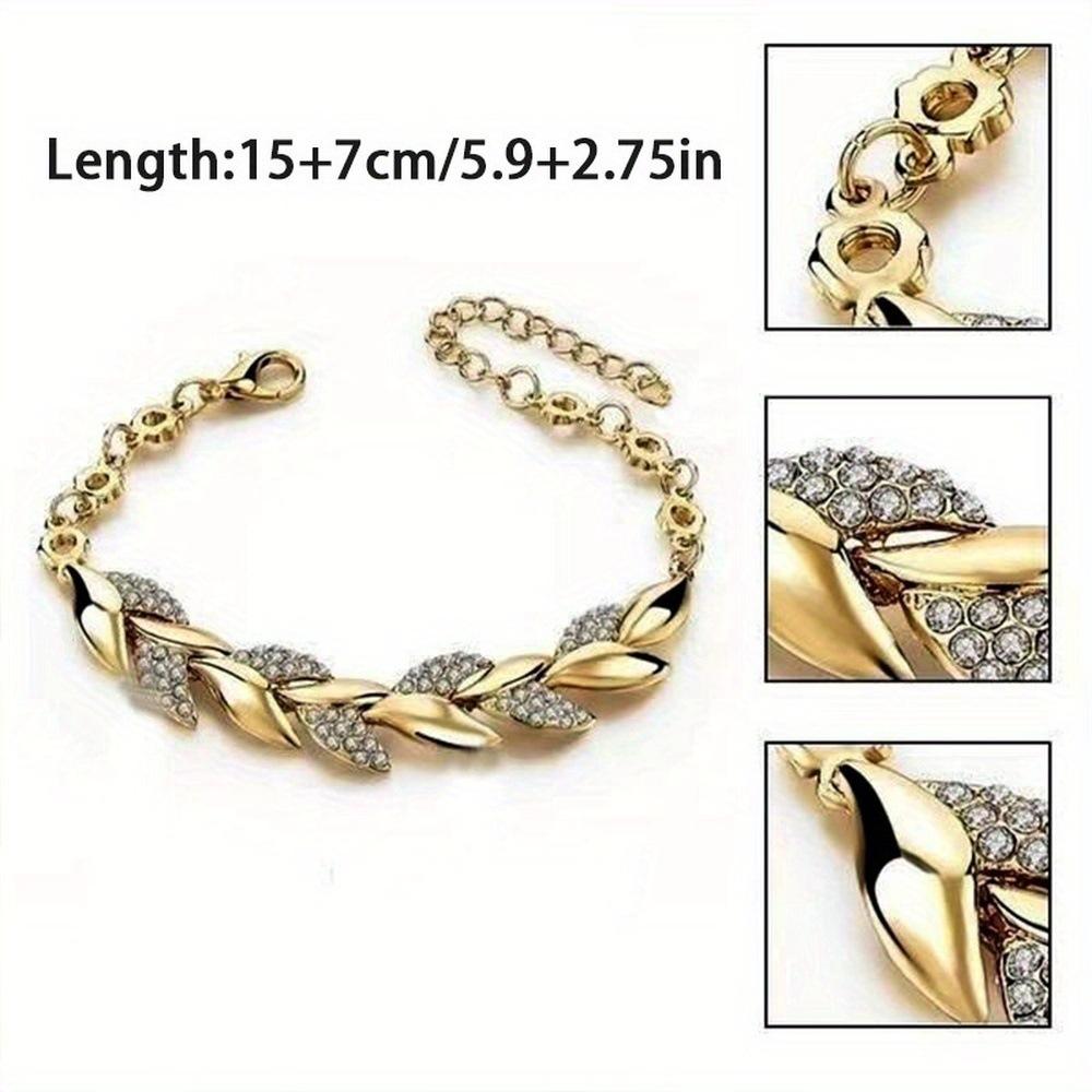 Gold- und Silberblatt-Armband, Modisches Minimalistisches Armband für Damen