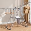 Stainless Steel Wing-Shaped Freestanding Folding Clothes Drying Rack for Balcony, No Installation Required