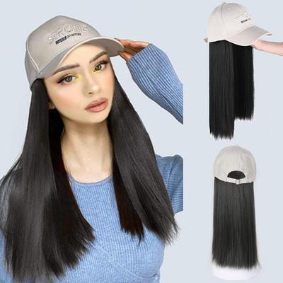 Uzun moda peruk şapka uzun düz saç görünmez ördek şapka peruk kadın yeni beyzbol şapkası şapka peruk