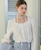 NONLOCAL Ribbon Tie Square Neck Blouse - White