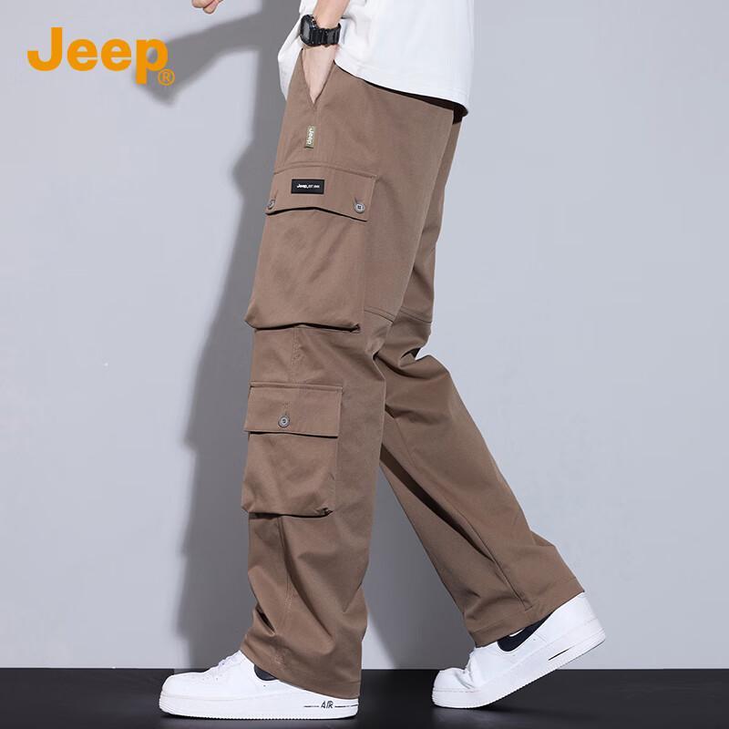 Jeep Men's Summer Loose Straight Casual Cargo Pants