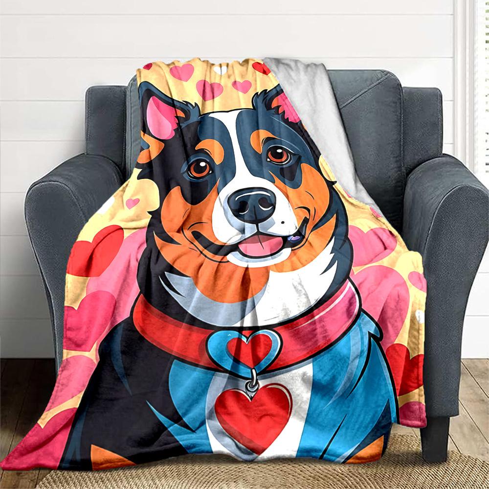 

1pc Heartfelt Dog Collar Blanket Lightweight Blanket Throw Blanket For Sofa, Bed, Travel, Camping, Livingroom, Office, Couch, Chair yy251010011 100x150cm