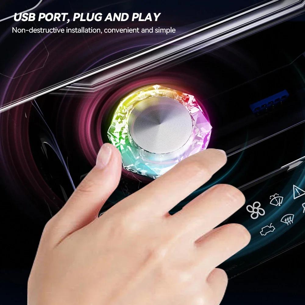 Tragbares Auto-USB-Umgebungslicht, Mini-LED-dekorative Atmosphärenlampen für Auto-Innenraumumgebungslicht, Computerlicht, Plug & Play