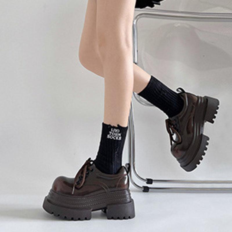 Fashion Comemore Fashion Women Pumps Black Thick Bottom Spring Autumn Height Increase Mary Jane Single Shoes Chunky High Heels Loafers