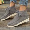 Casual large-size high-top women's shoes autumn new comfortable soft-soled lace-up single shoes