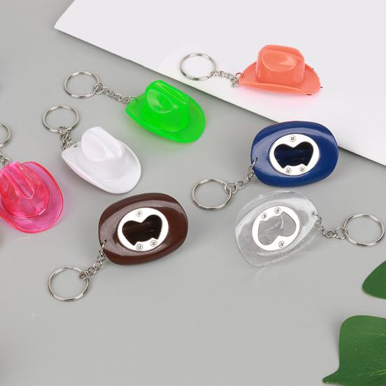 Yousheng Cowboy Hat Bottle Opener Keychain Rustic Western Cap Key Ring Beer Openers Dual Function Key Chain Cowgirl Theme Party Favor