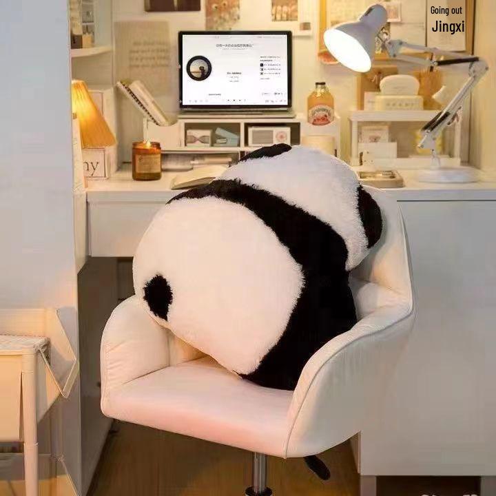 Panda Pillow Doll - Cute Sofa or Dorm Room Back Cushion, Perfect for Students and Office Waist Support.