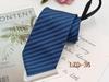 Men's Easy-Pull Knot-Free 8cm Striped Black Zipper Tie