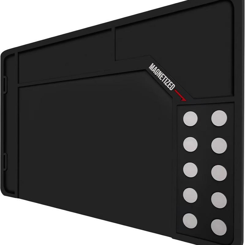 Gun Cleaning Mat Rifle Pistol Gun Mat With Magnetic Dots Non-Slip With Organizer Parts Tray Protective Workbench Mat