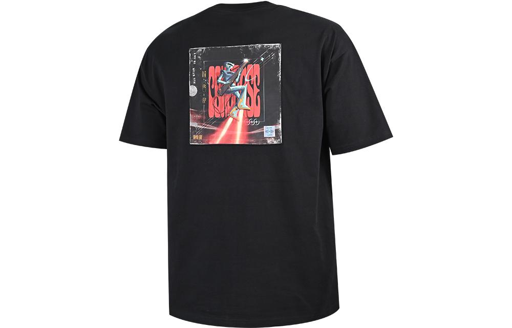 Converse Drop Shoulder Sleeve T Shirt Unisex Black 10024877-A02 L