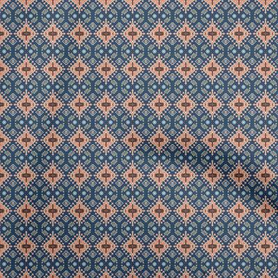 Cotton Flex Blue Fabric Asian Kilim Sewing Craft Projects Fabric Prints By Yard 40 Inch