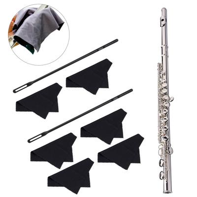 Flute Cleaning Rod and Cloth Cleaning Swabs Flute Cleaning Kits Flute Polishing Cloth Woodwind Instruments Flute Stick