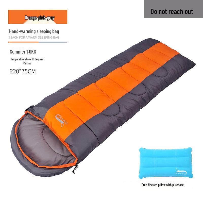 

Adult Wearable Cotton Sleeping Bag for Camping & Indoor Use - Winter/Spring, Envelope Design with Hands-Free Feature